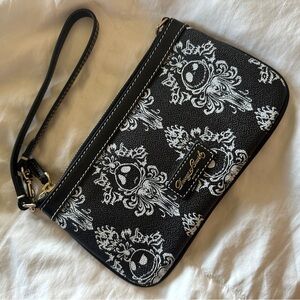 dooney and bourke haunted mansion/jack skellington wristlet